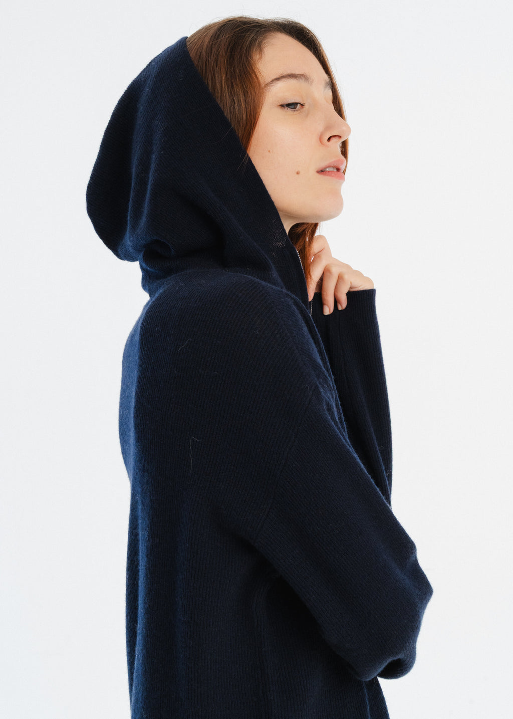 Gilet à capuche en laine mérinos