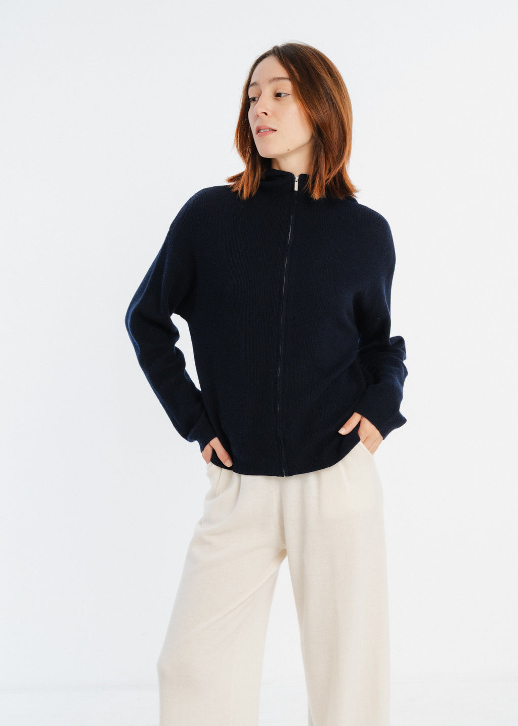 Gilet à capuche en laine mérinos