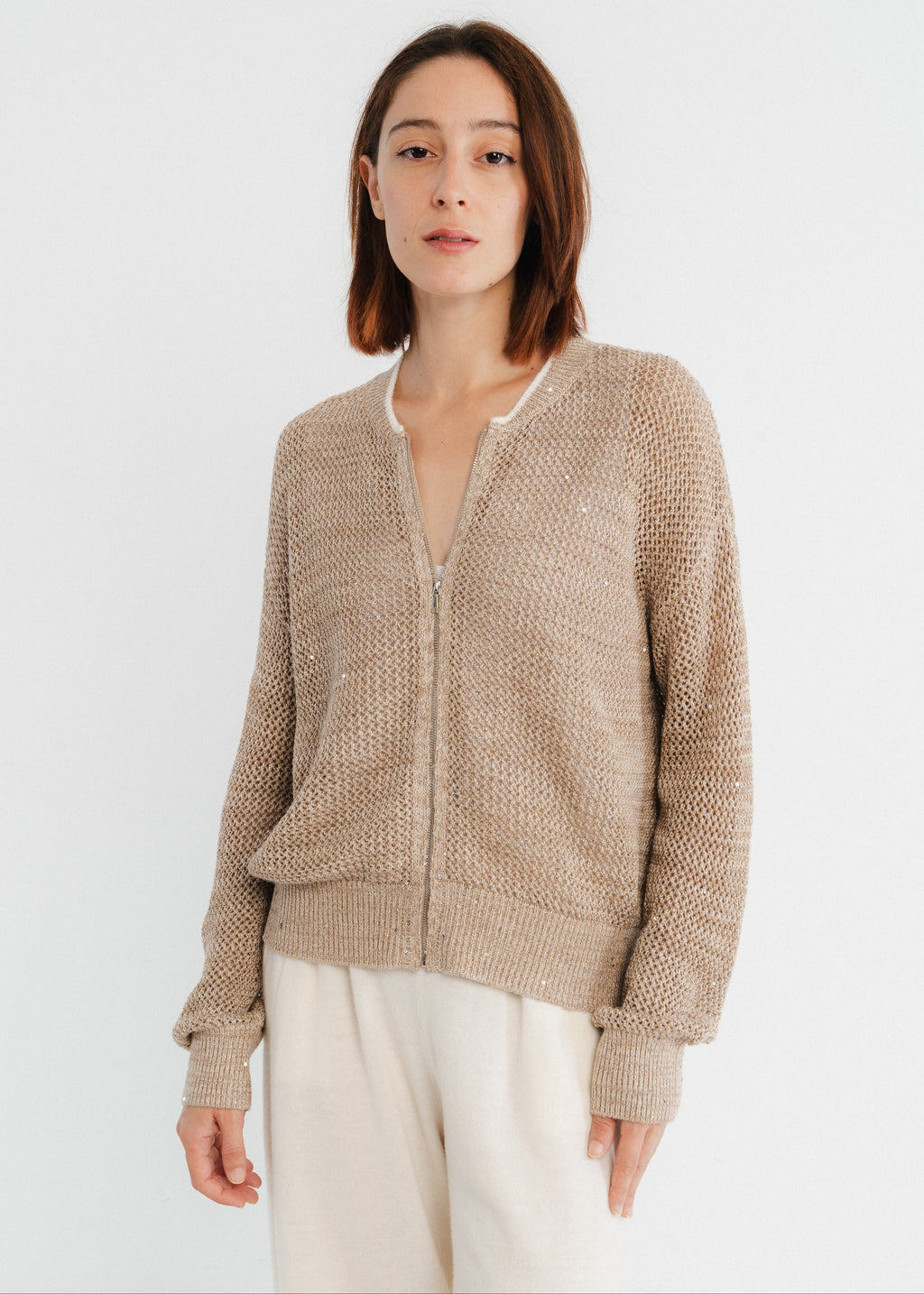 Cardigan en maille brillante
