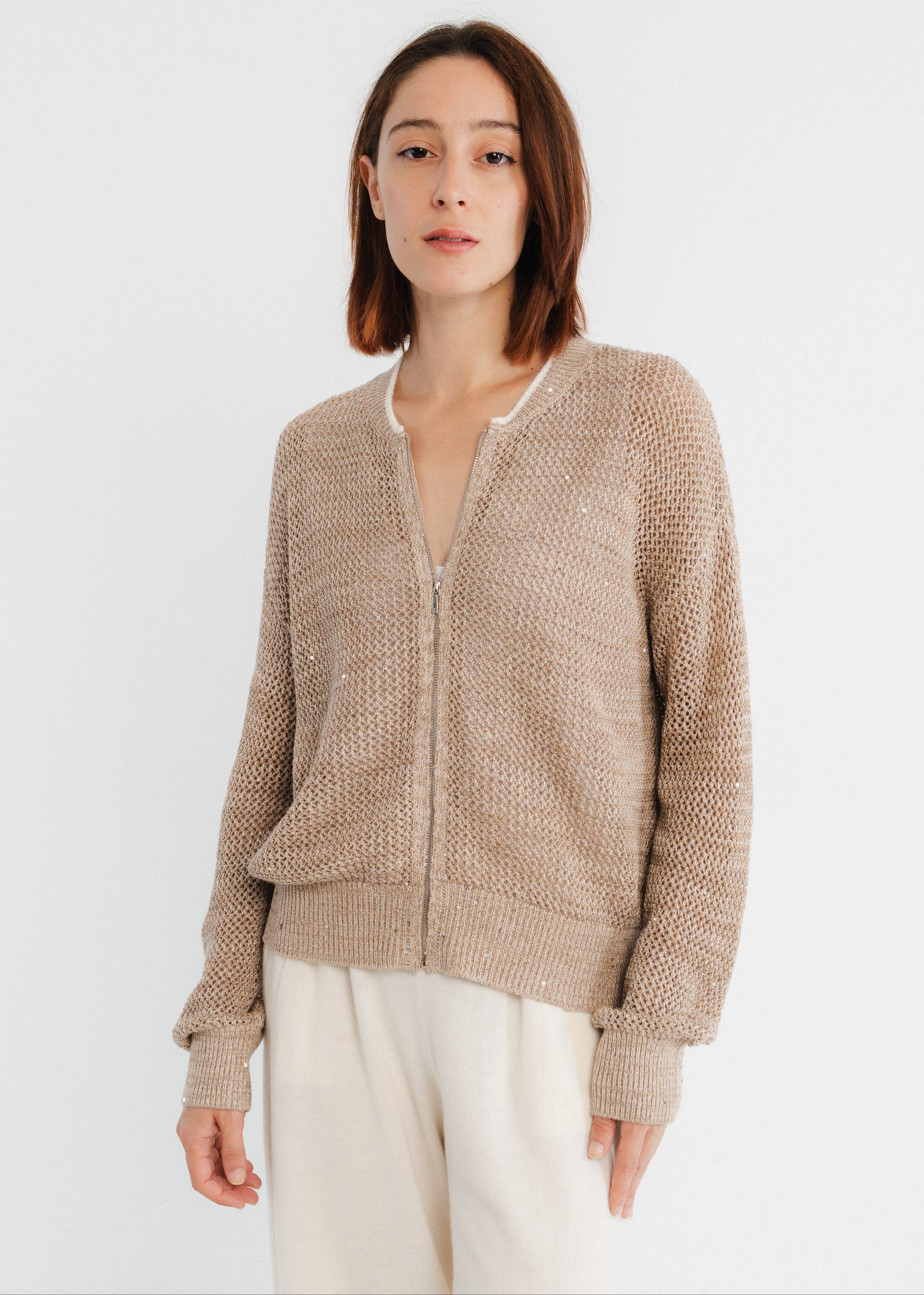 Cardigan en maille brillante