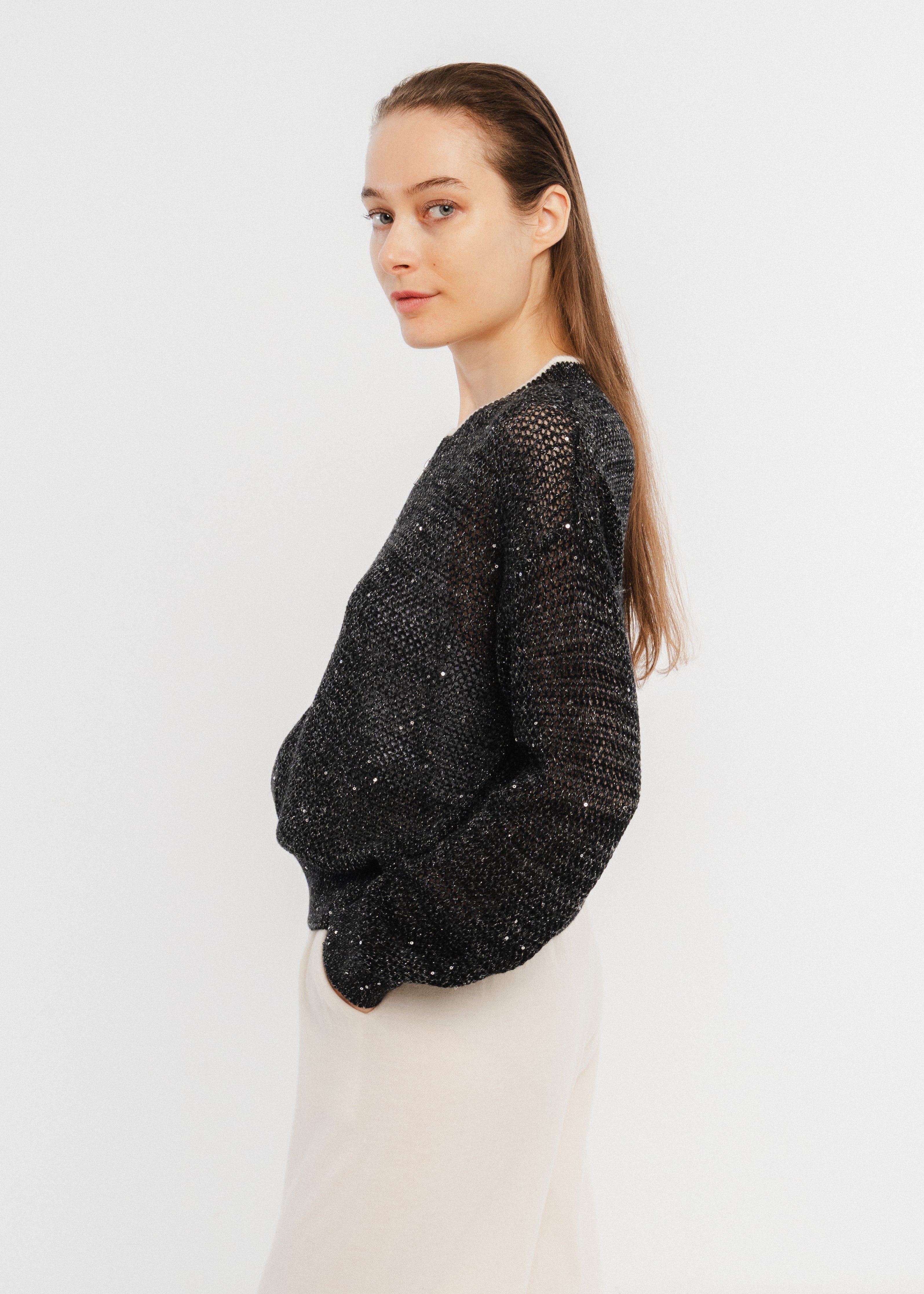 Cardigan en maille brillante