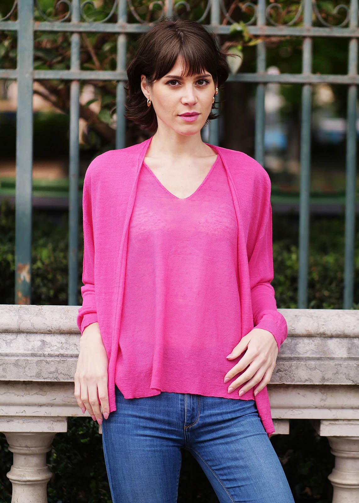Cardigan en lin flammé