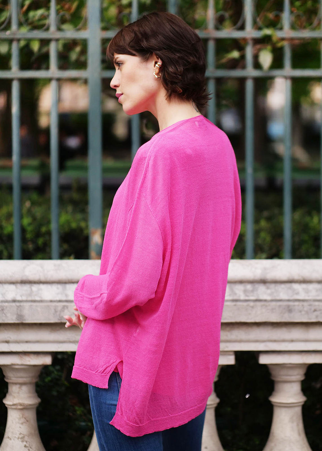 Cardigan en lin flammé