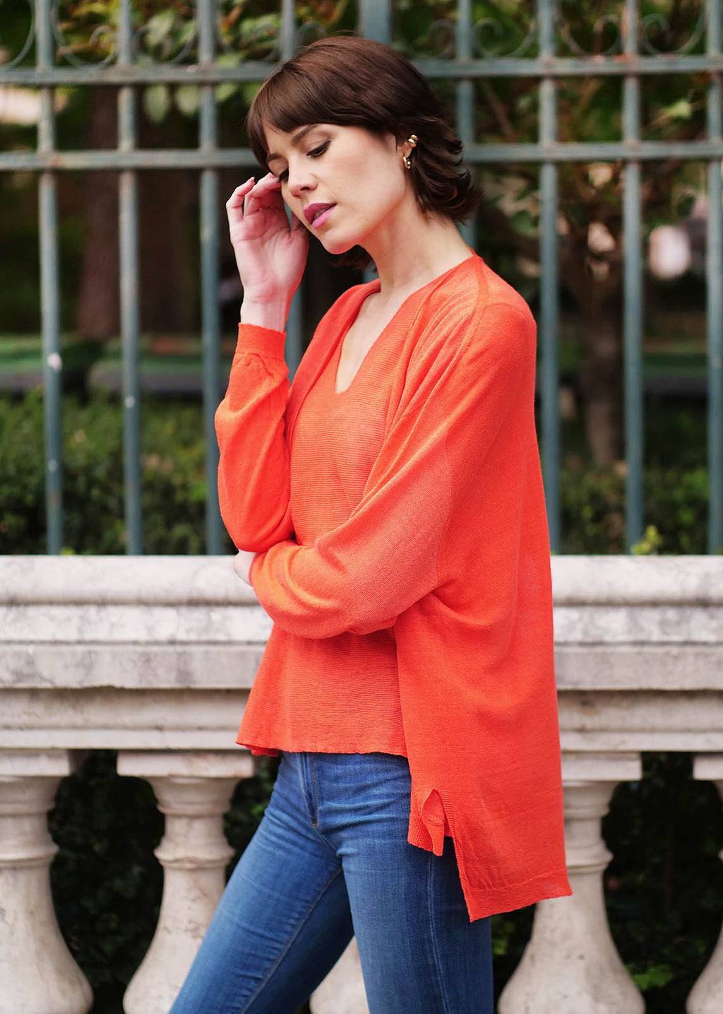 Cardigan en lin flammé