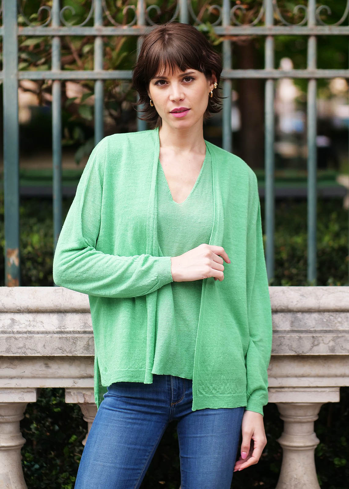 Cardigan en lin flammé