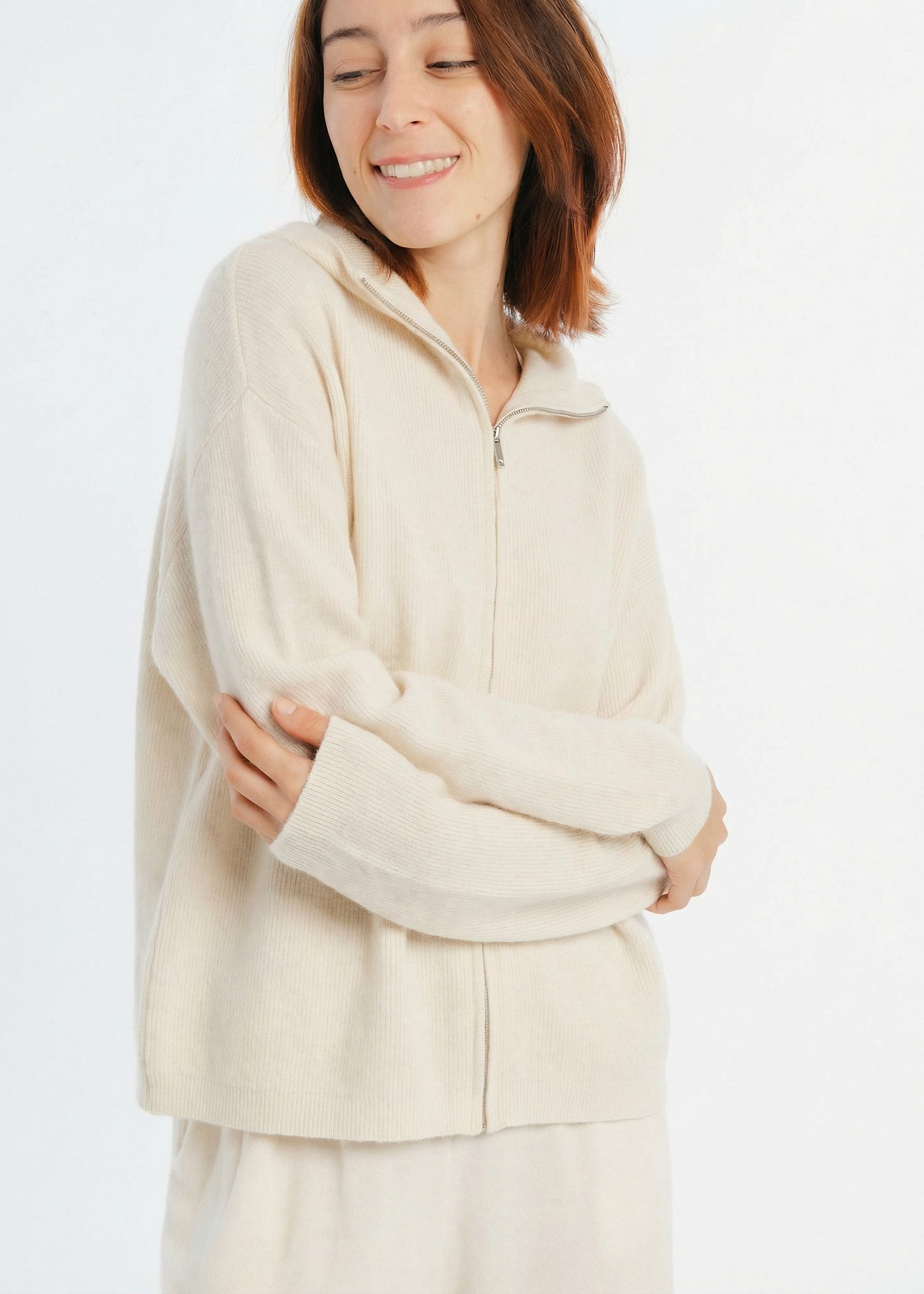 Gilet à capuche en laine mérinos