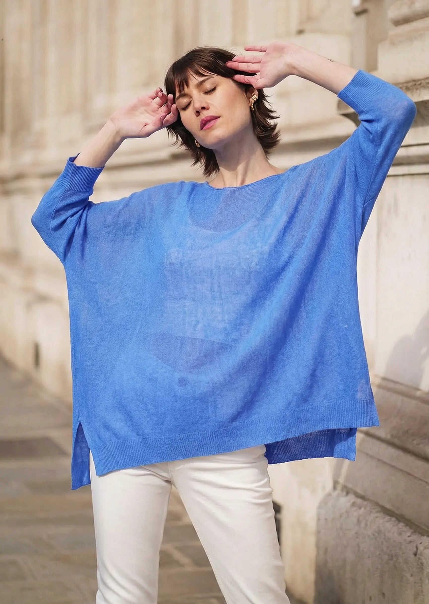 Pull en lin flammé