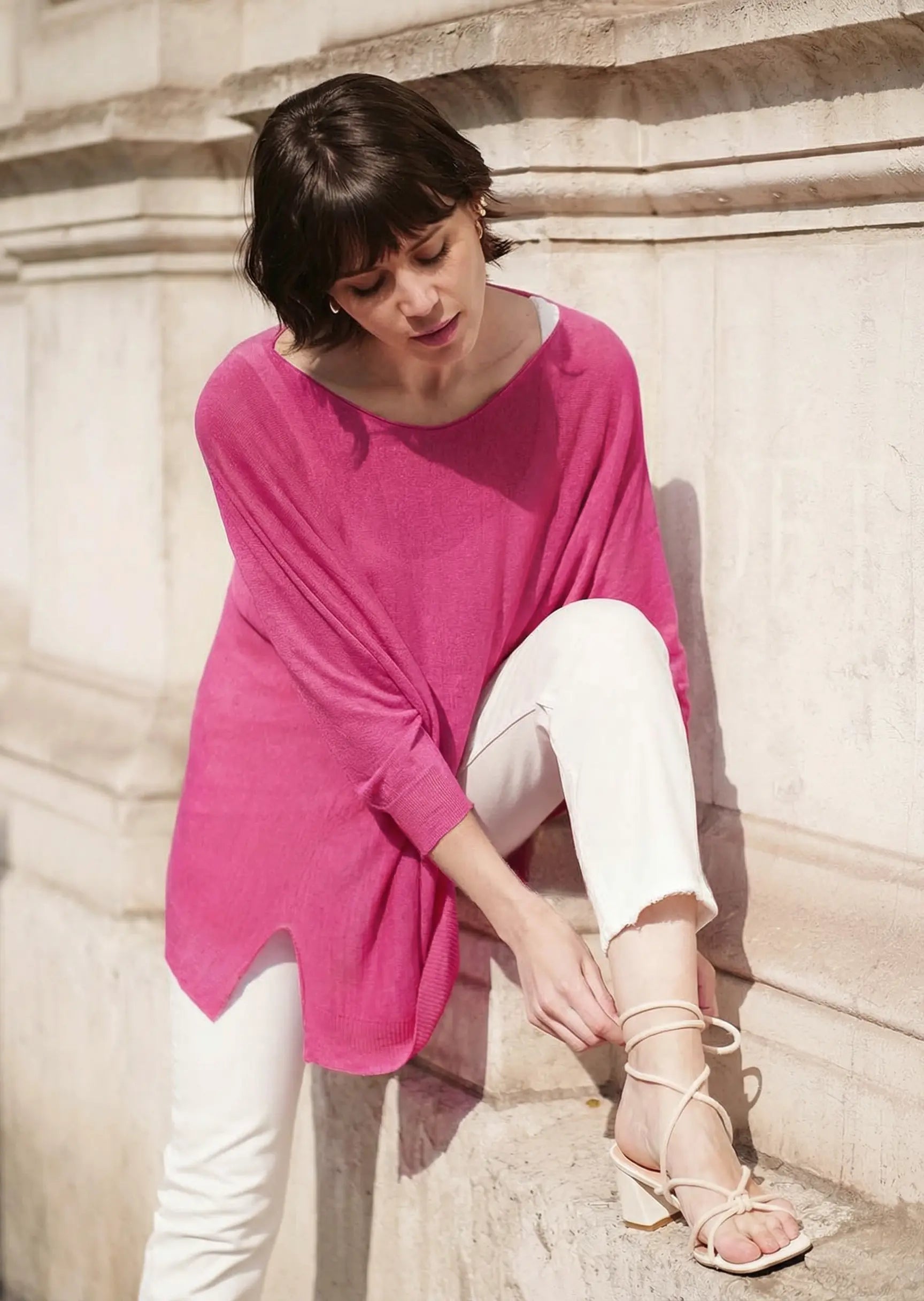 Pull en lin flammé