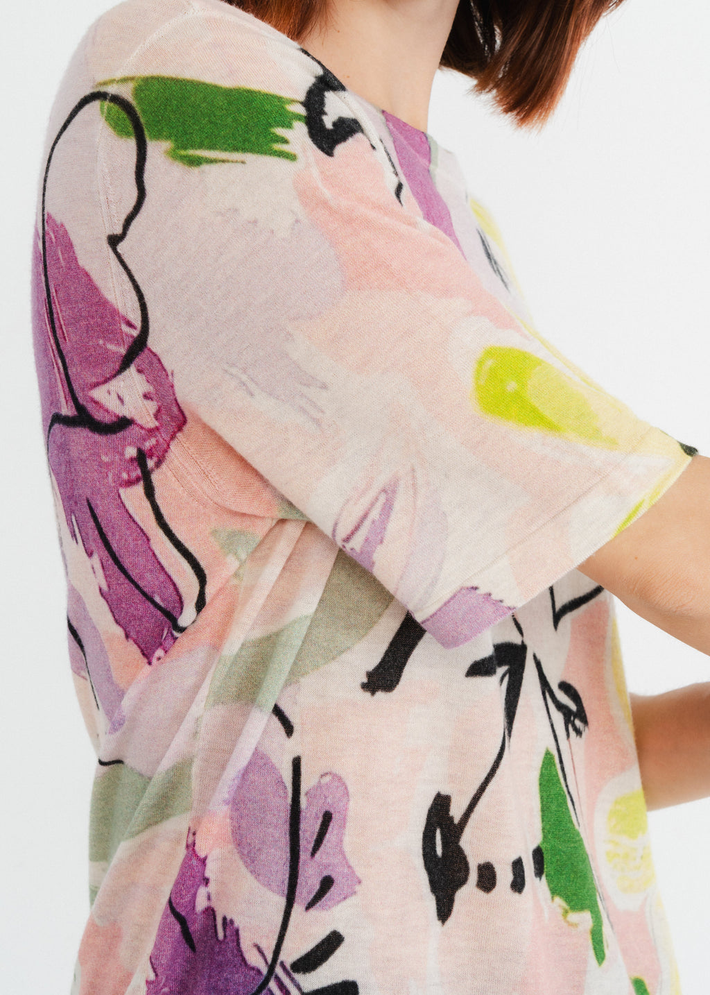 Tshirt imprimé en laine Lilas