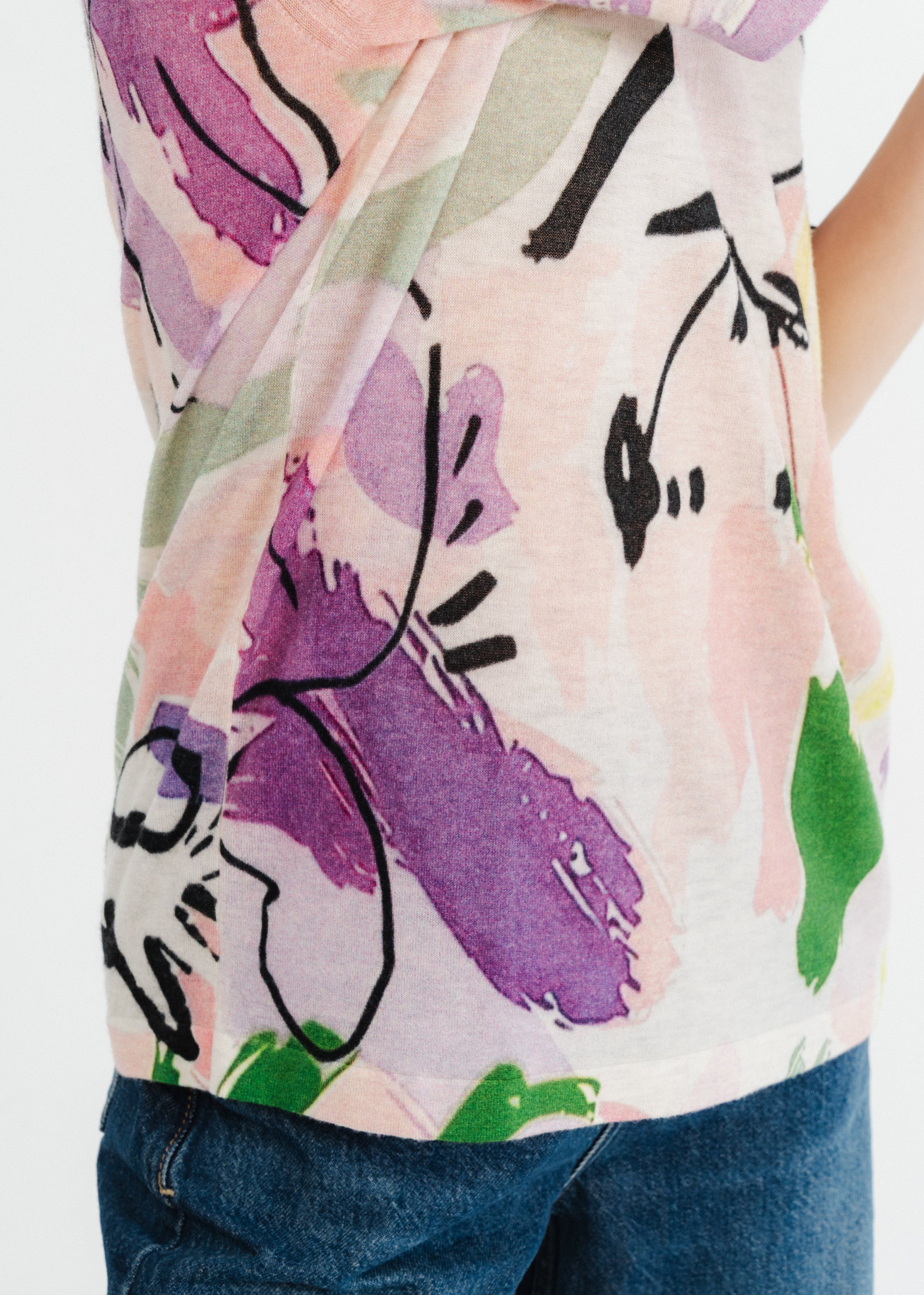 Tshirt imprimé en laine Lilas