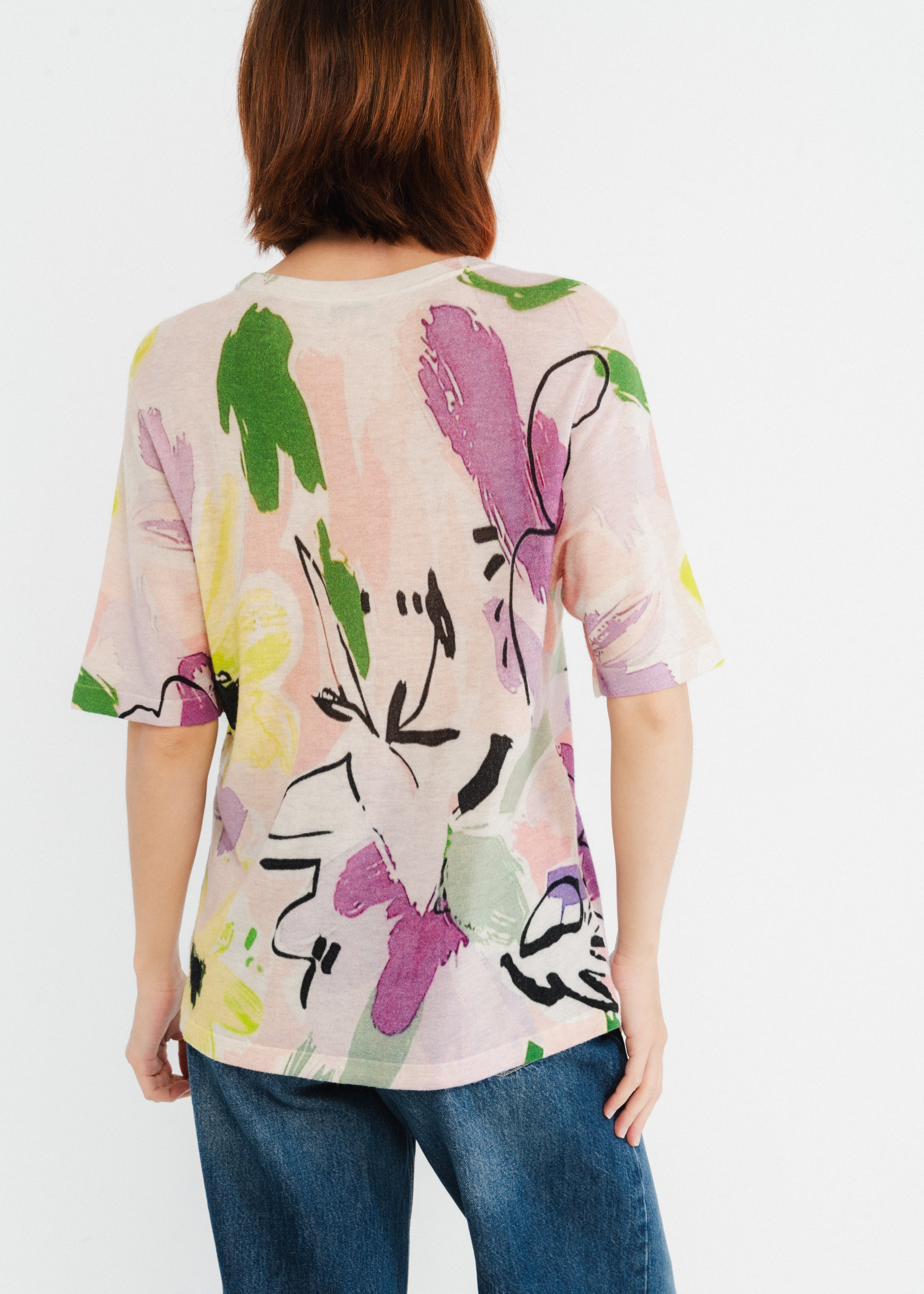 Tshirt imprimé en laine Lilas