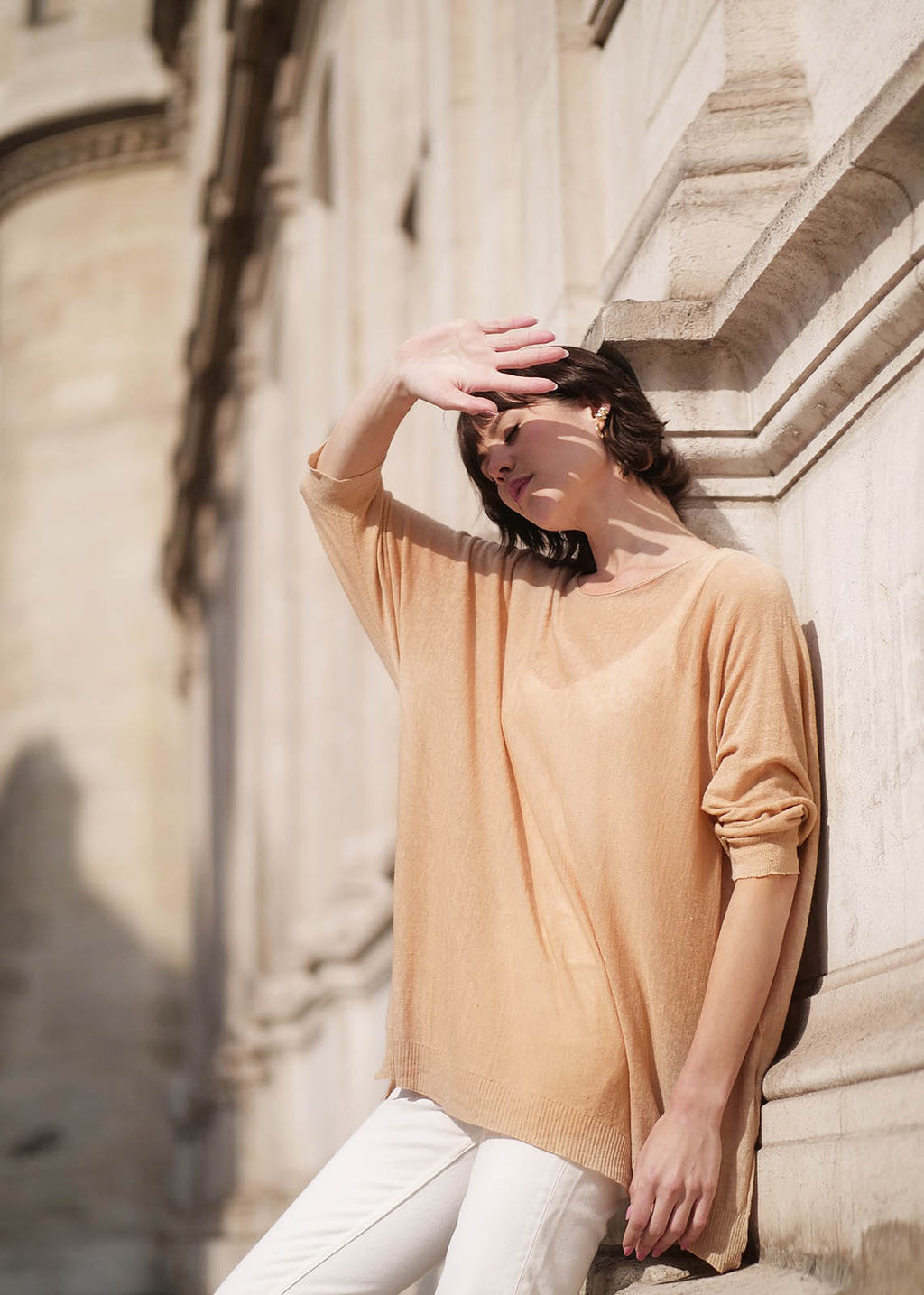 Pull en lin flammé