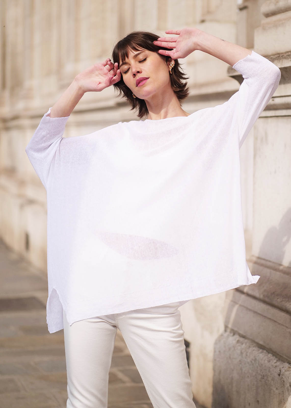 Pull en lin flammé