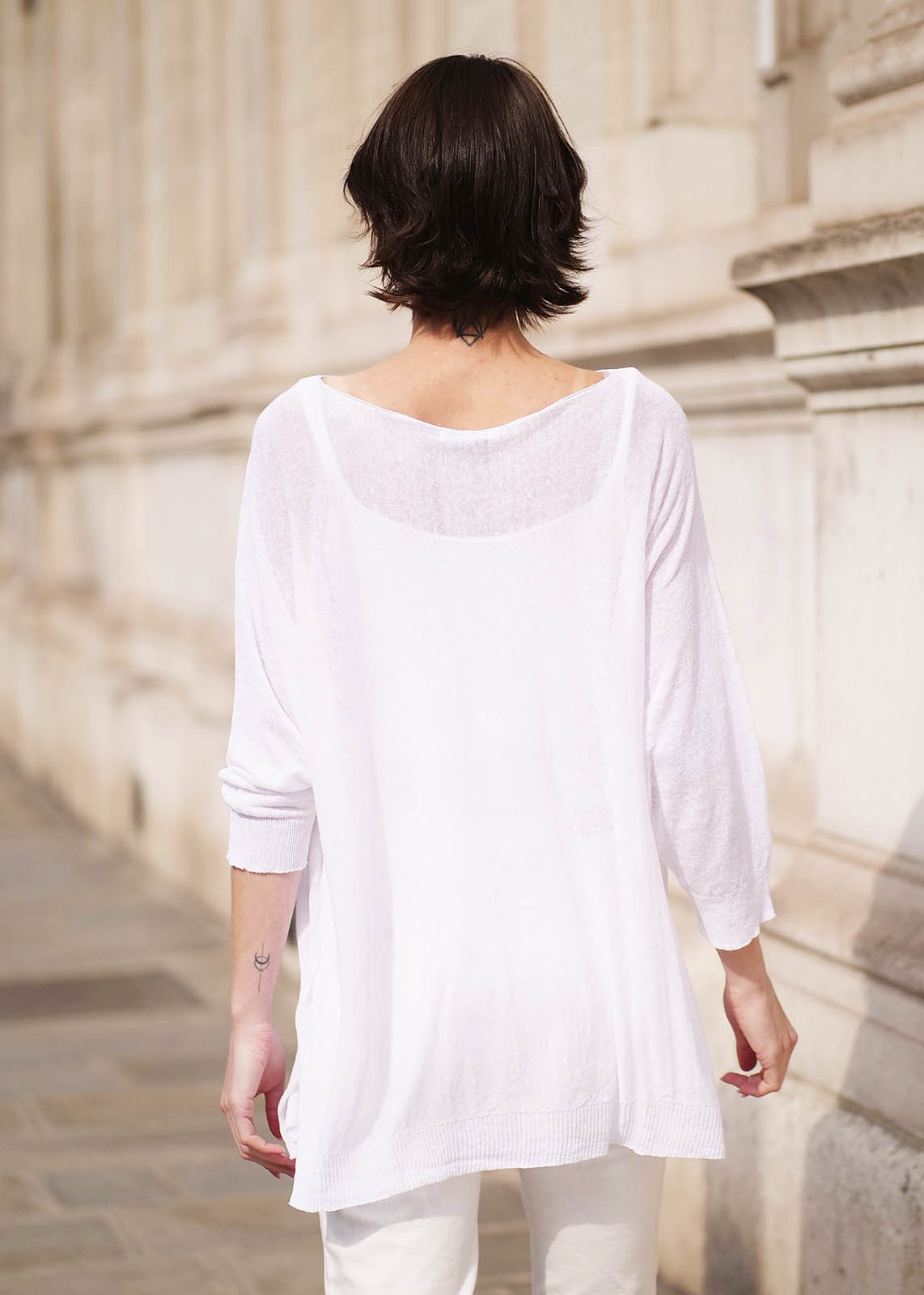 Pull en lin flammé
