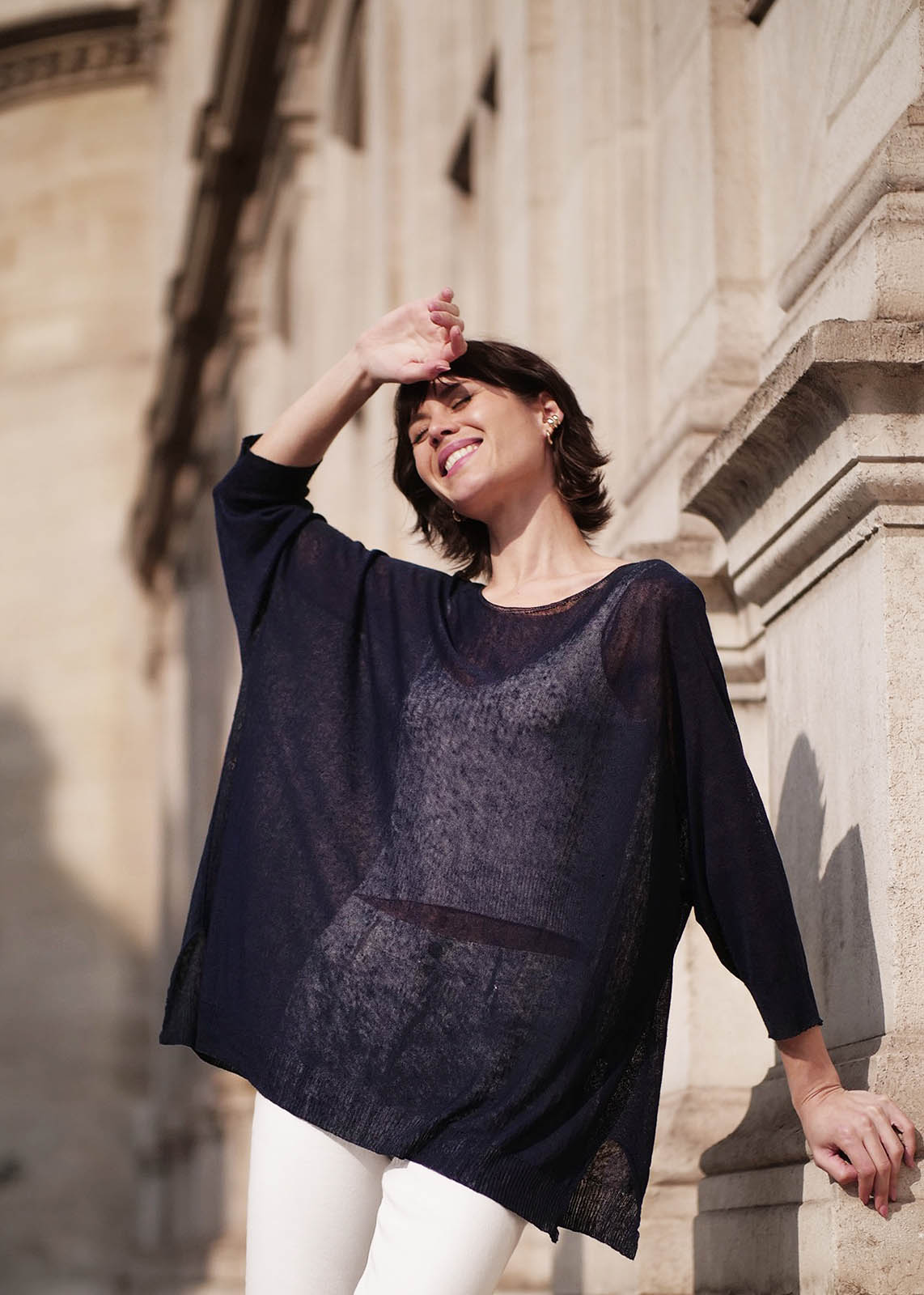 Pull en lin flammé