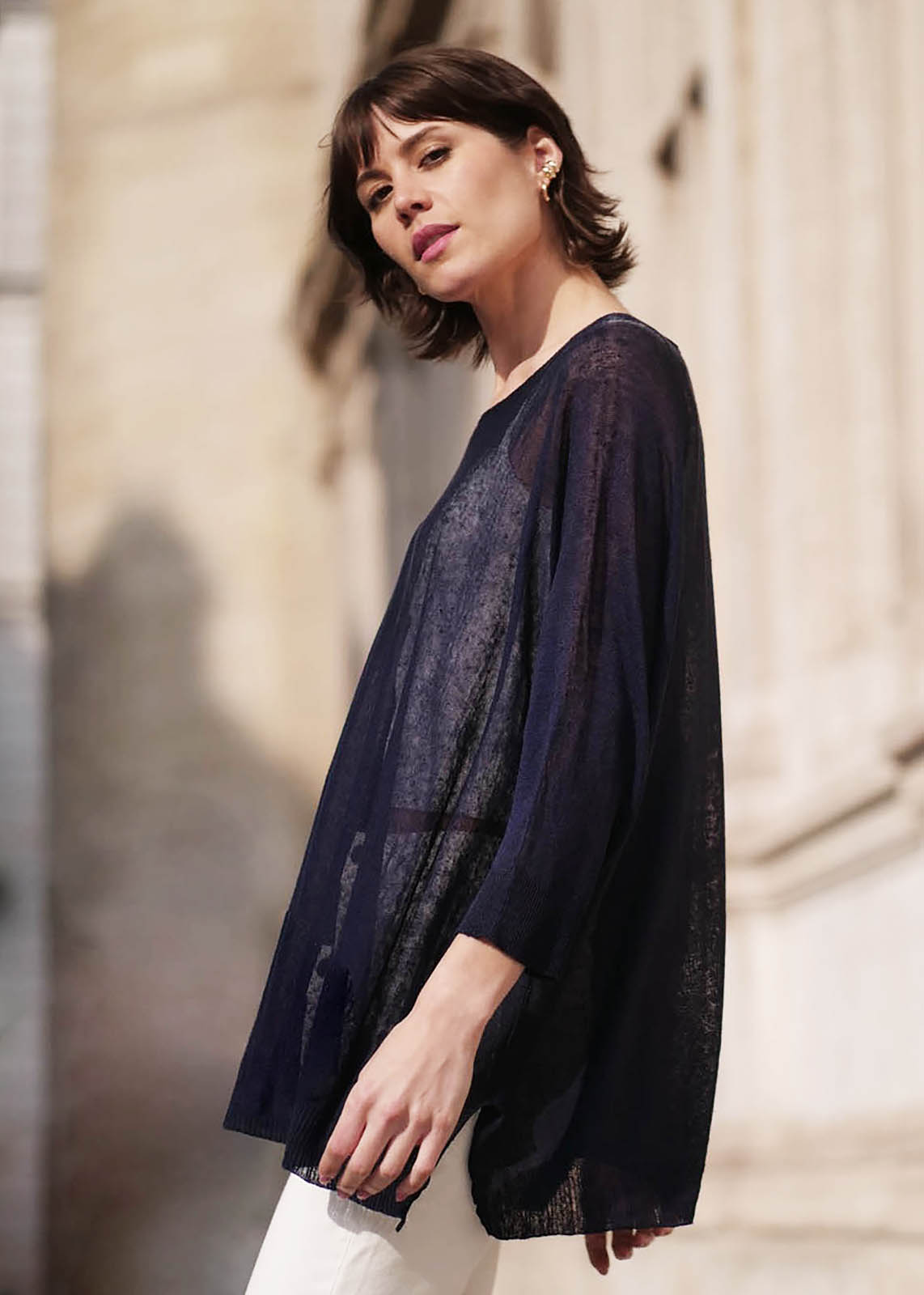 Pull en lin flammé