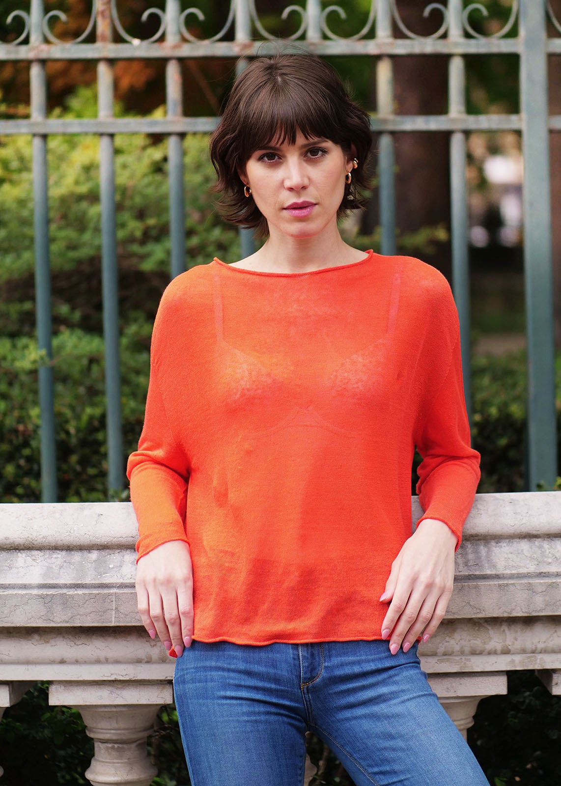 Pull en lin flammé