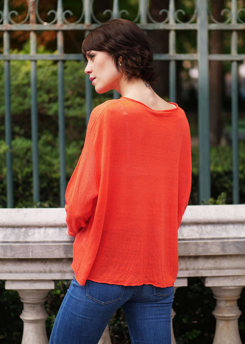 Pull en lin flammé