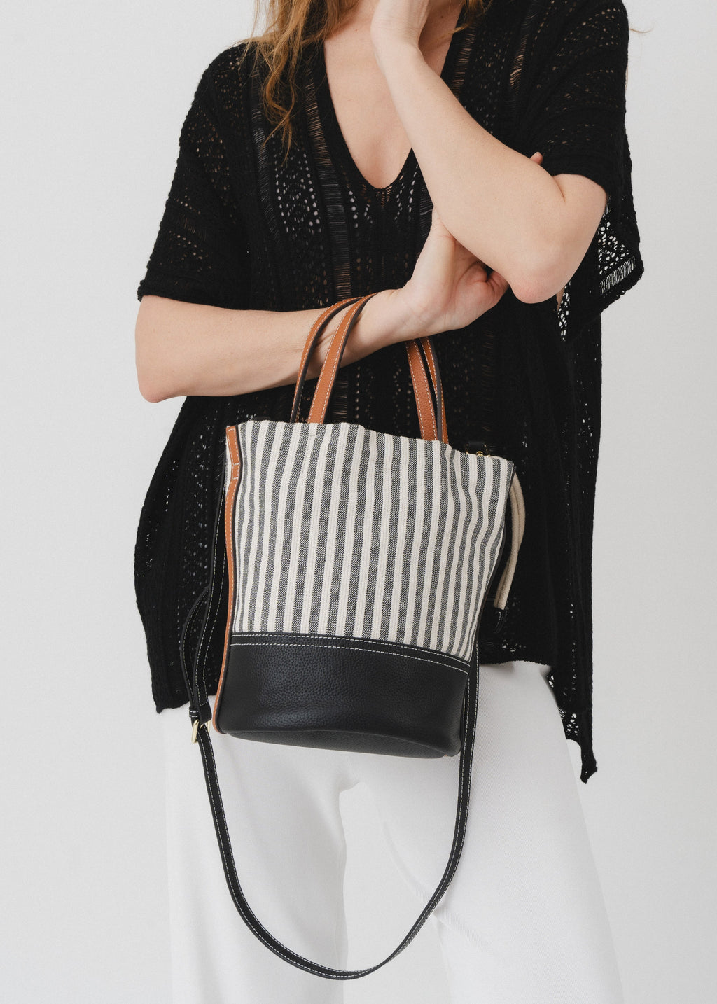 Sac en toile de coton garni cuir