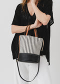 Sac en toile de coton garni cuir