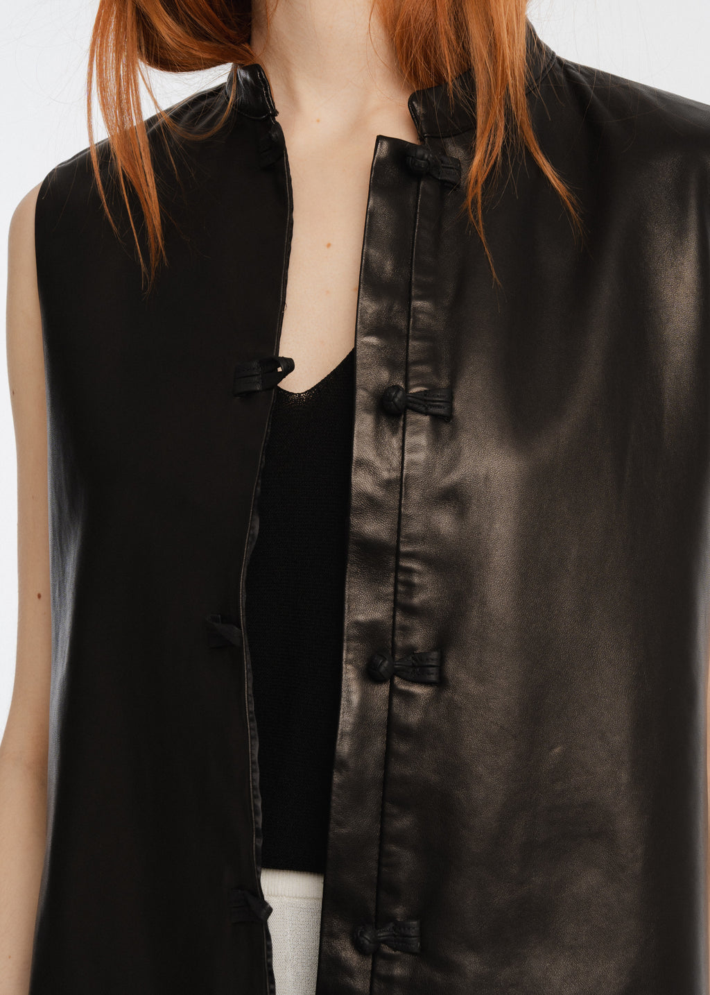 Veste en cuir d'agneau plongé Emma
