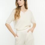 Pull Flora en cachemire et laine, Julia Paris, coloris Ecru